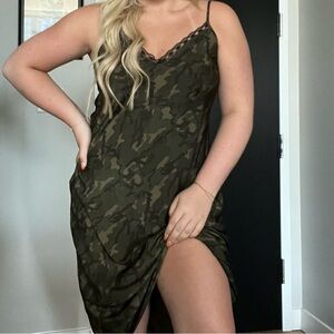 Camo Midi Slip Dress